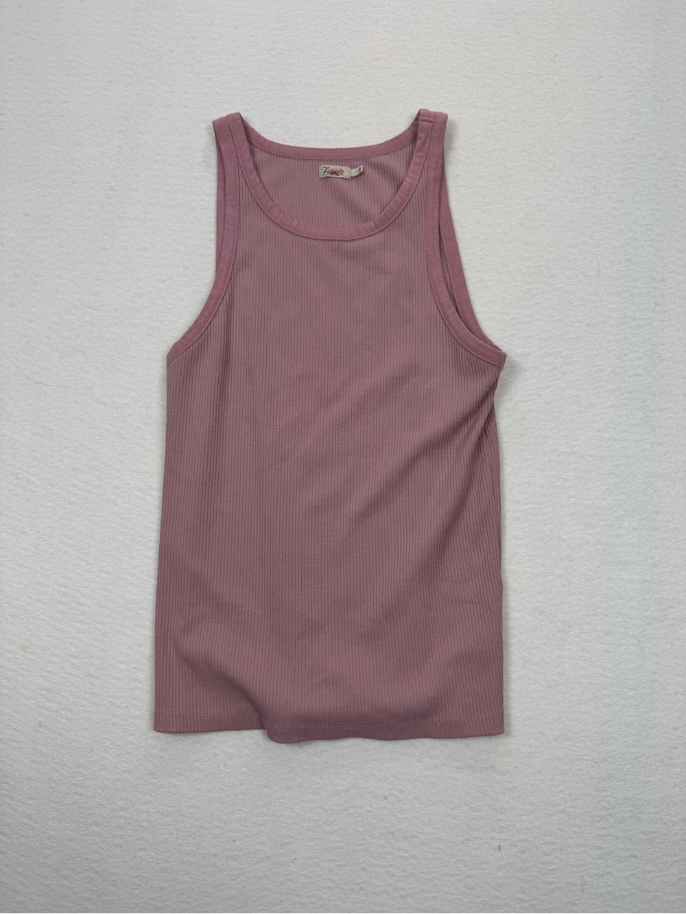 Faherty Ribbed High Neck Tank Top Dusty Pink / Mauve Rose Size Large